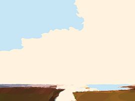 Landschap - Rustgebied tussen het land en het water. van Alies werk