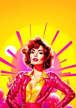 Pop Colour Art : Femme classique des années 1960 sur Surreal Media