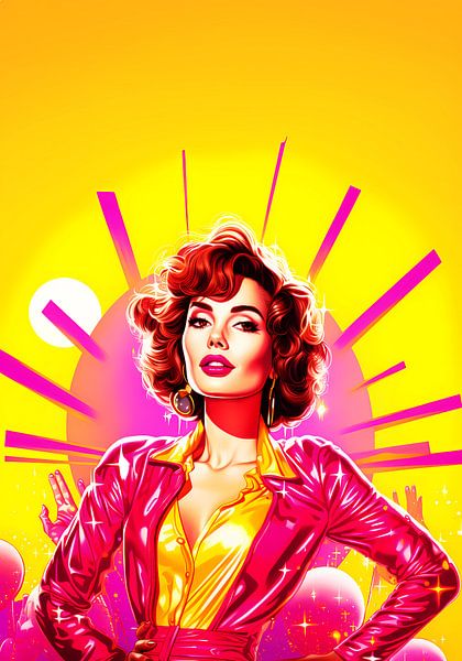 Pop Colour Art : Femme classique des années 1960 par Surreal Media