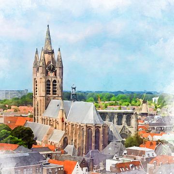 Ancienne église, Delft, Hollande-Méridionale, Pays-Bas sur Danny de Klerk