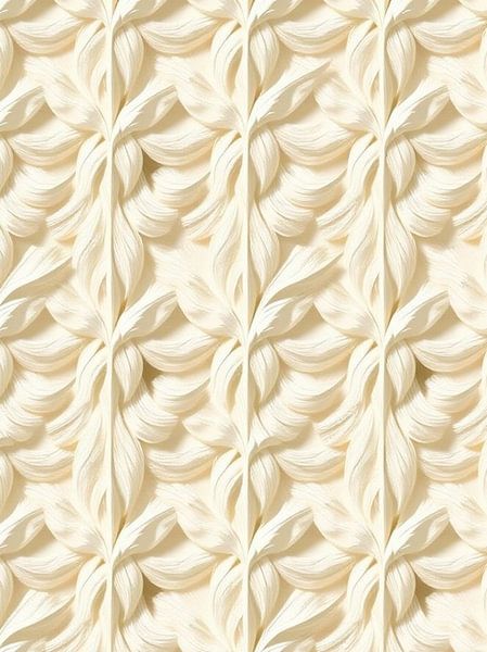 Sublime relief de pétales d'ivoire : Motif floral abstrait 3D sculptural sans couture par Artistic