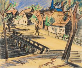 Max Pechstein, Large Mill Bridge (Leba), 1921