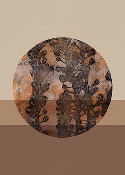 Zen wabi-sabi abstracte botanische kunst in Japandi stijl nr. 4 van Dina Dankers