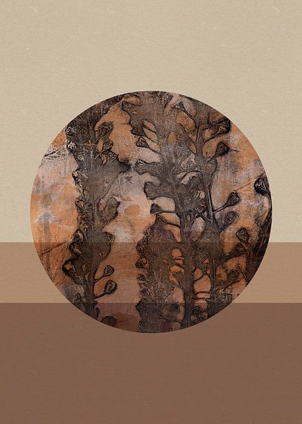 Zen wabi-sabi abstrakte botanische Kunst im Japandi-Stil no. 4 von Dina Dankers