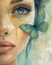The butterfly and the girl by Carla Van Iersel thumbnail