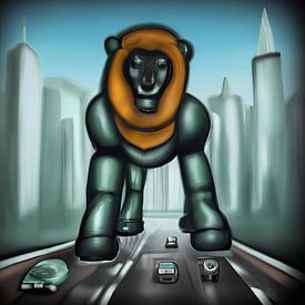 Giant King in the City van Lions-Art