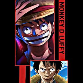 Monkey D Luffy pirates of One Piece manga anime by veronic salton
