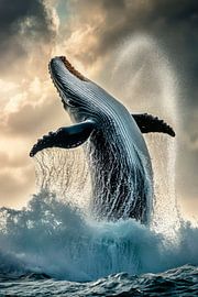 Springender Wal von Poster Art Shop