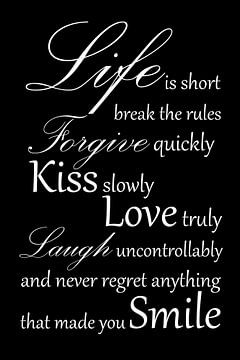 Tekst | Life is short | Zwart van Sandra Hazes