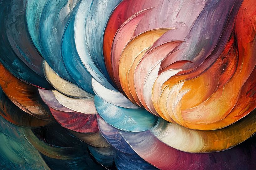 Art colour feathers as abstract painting by Digitale Schilderijen