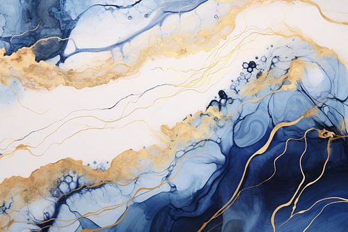 Blauw-witte abstracte compositie