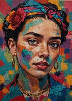 abstracte kleurrijke Frida 001