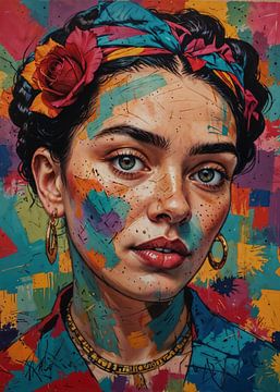 abstracte kleurrijke Frida 001 van Inspire Art