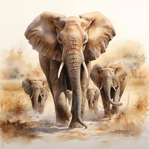 Éléphants sur Cafe Noir