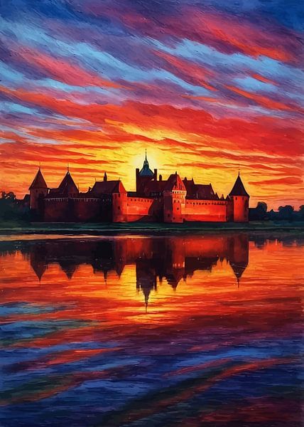 Malbork Castle Sunset Evening by MIROKKU
