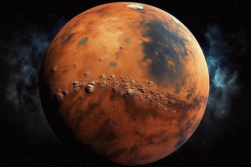 Strahlender Mars in der kosmischen Tiefe