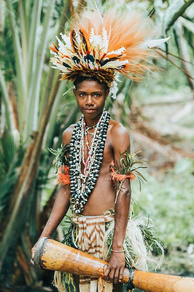 Porträt eines Jungen aus Papua-Neuguinea von Milene van Arendonk