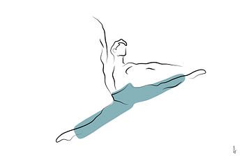 digitale lijntekening balletdanser