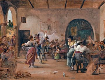 Wilhelm Marstrand, Dans in een osteria, ca. 1860