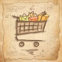 Glücklicher Einkaufswagen