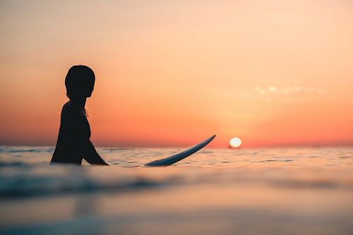 Surfen im Sonnenuntergang, Domburg