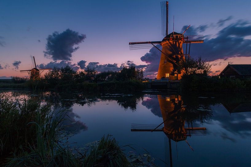 Verlichte molens Kinderdijk van AdV Photography