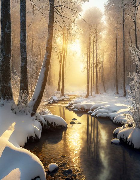 Fog in the winter forest at sunrise by Tilo Grellmann