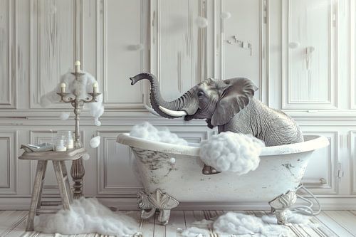 Elephant in the bath - an extraordinary bathroom artwork