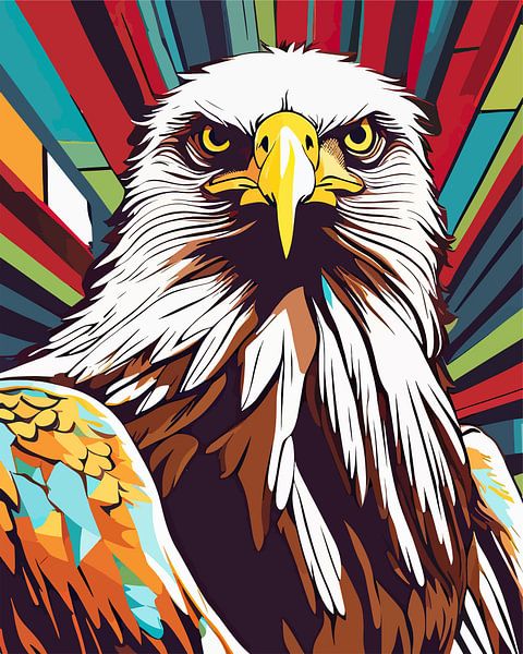 La majesté du vol : Le pygargue à queue blanche dans toute sa splendeur pop art par SOTA ArtSign