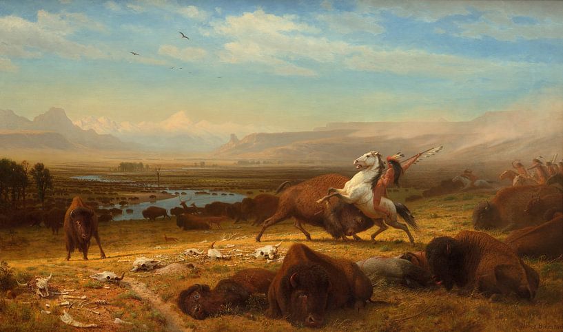 Der letzte Büffel, Albert Bierstadt von Meisterhafte Meister