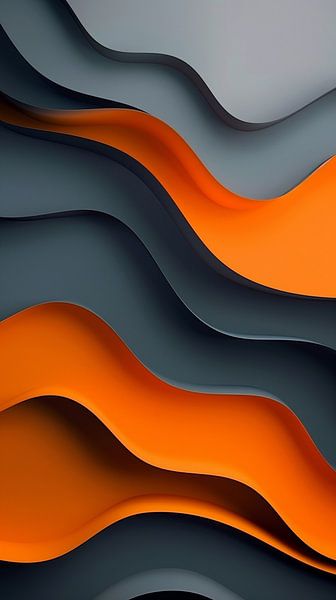 Vloeiende contrasten in oranje en blauw van artefacti