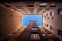 Abstrakte Architektur in Lyon, quadratisch, Fotodruck