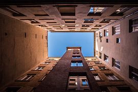 Abstrakte Architektur in Lyon, quadratisch, Fotodruck