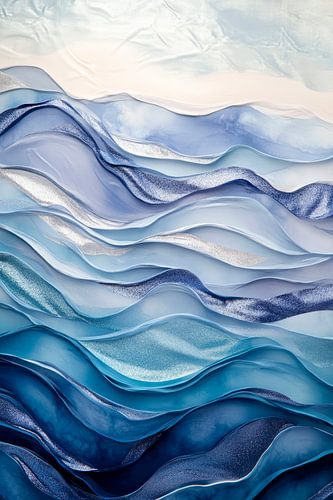 Abstracte golven in blauwtinten