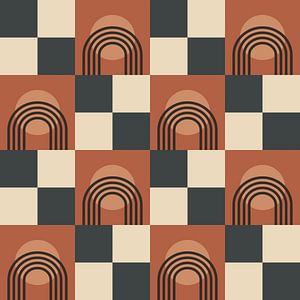 Retro Schachbrett Phantasie Abstraktion