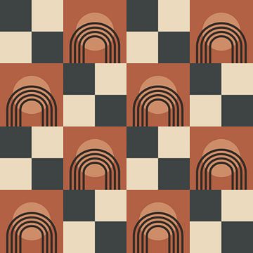 Retro chessboard fantasy abstraction by Mad Dog Art