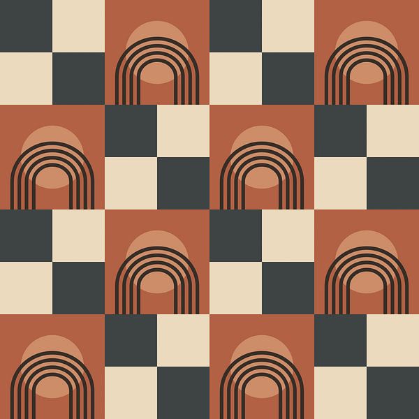 Retro chessboard fantasy abstraction by Mad Dog Art