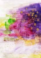 Violet Roze Goud het Schilderen Aquarelkunst