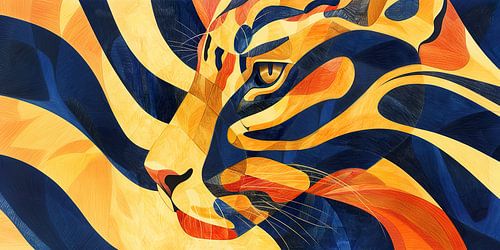 Leopard in modern abstract lines by Lauri Creates