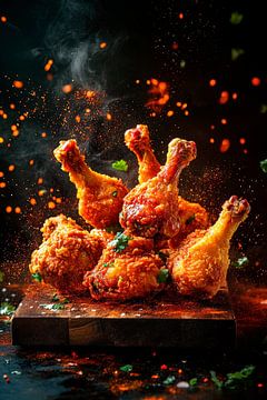 Focus on crispy fried chicken thighs by Poster Art Shop