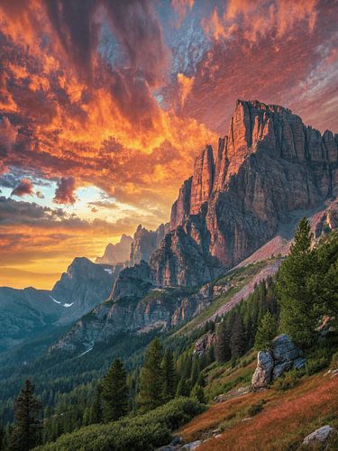 Gouden Uur Pieken: Een Dolomieten zonsondergang