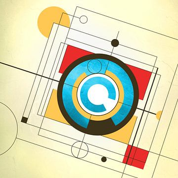 Vierkanten, lijnen en cirkels van Mixed media vector arts
