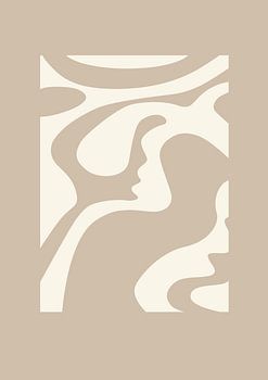 Art graphique Just Simple - Beige - Salon &amp ; Chambre à coucher - Intérieur minimaliste - Abstrait