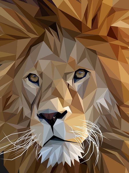 Abstract Close Up Face Lion Low Poly by Yoga Art 15