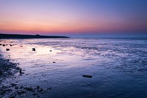 Zonsondergang Moddergat bij het Wad van Ingrid Visser