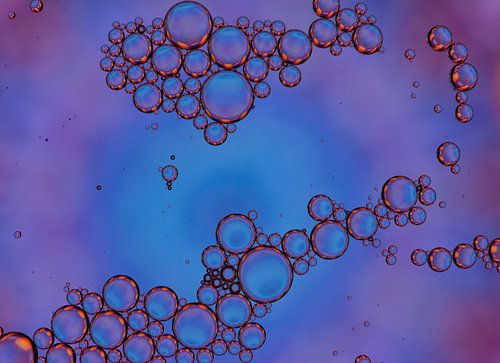 Drops of oil on water