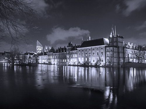 Binnenhof in zwartwit