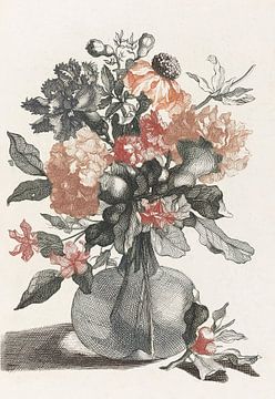 Glass vase with flowers - ca. 1688