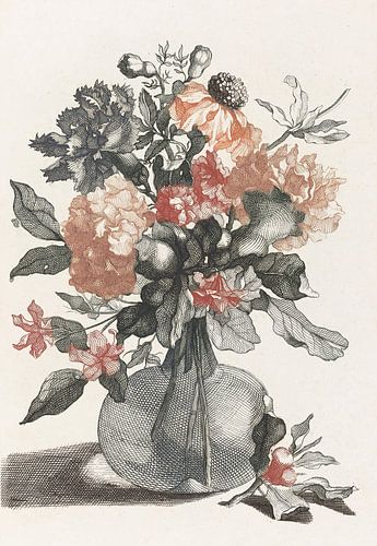 Vase en verre avec fleurs - vers 1688