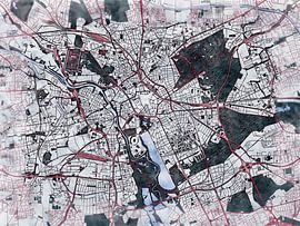 Map of Hannover with the style 'White Winter' by Maporia